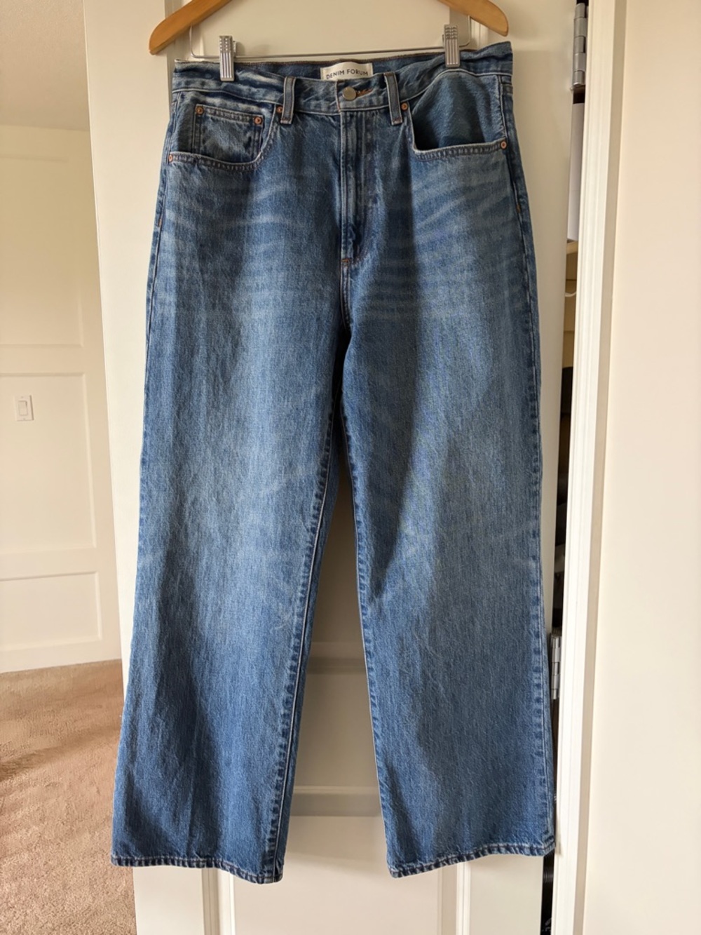 Denim Forum Farrah High-Rise Wide-Leg Jean
